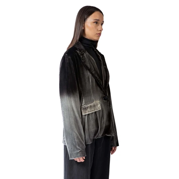 giacca in velluto sfumato grigio