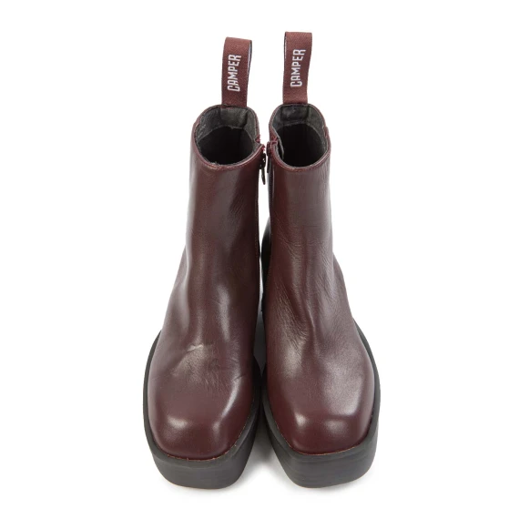 tronchetti mezzo tacco in pelle bordeaux