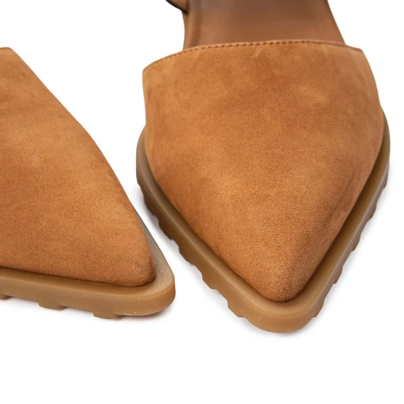 sabot punta cuoio fibbia nera