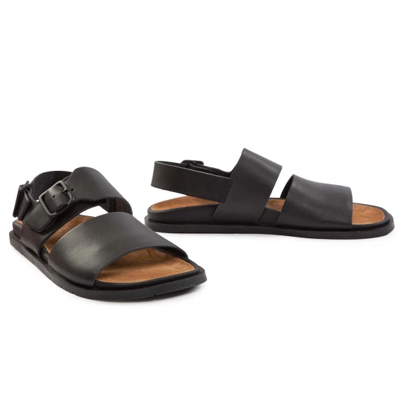 sabot fibbie fussbett in pelle nera