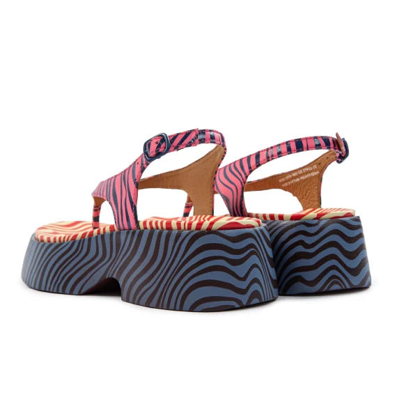 zebra platform thong sandals
