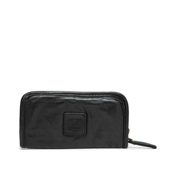 portafoglio zip around in pelle nera