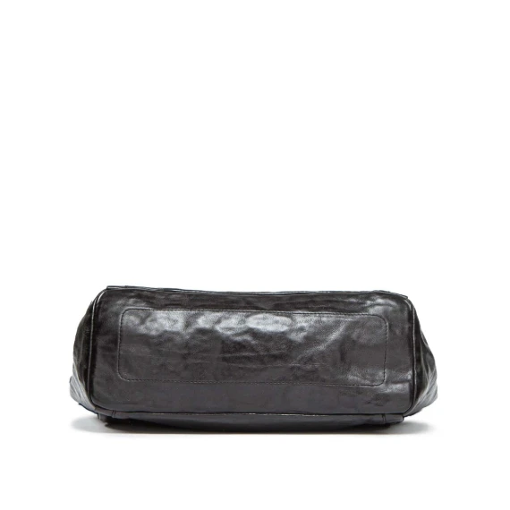 shopper CAMELIA con rivetti in pelle nera