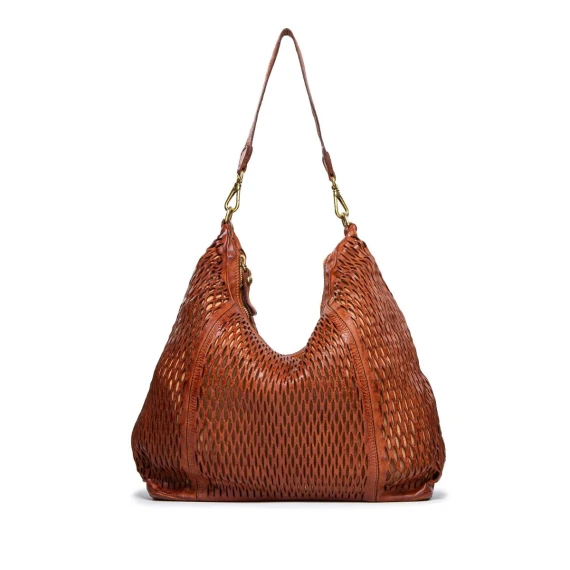 monospalla in pelle laserata cuoio