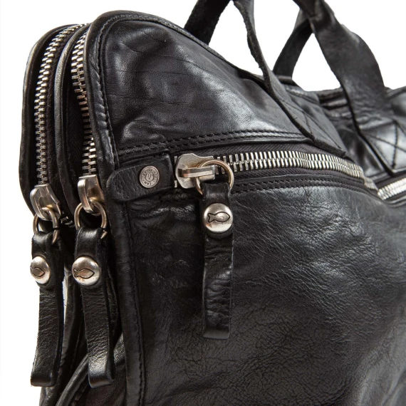 cartella NOCE in pelle nera