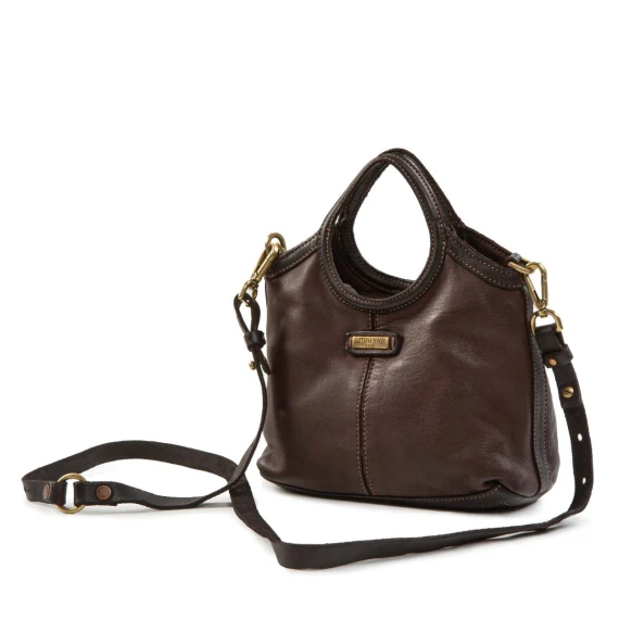 shopper piccola CAMILLA in pelle testa di moro