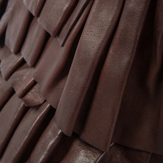 shopper piccola con rouches testa di moro