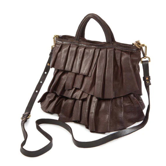 shopper piccola con rouches testa di moro