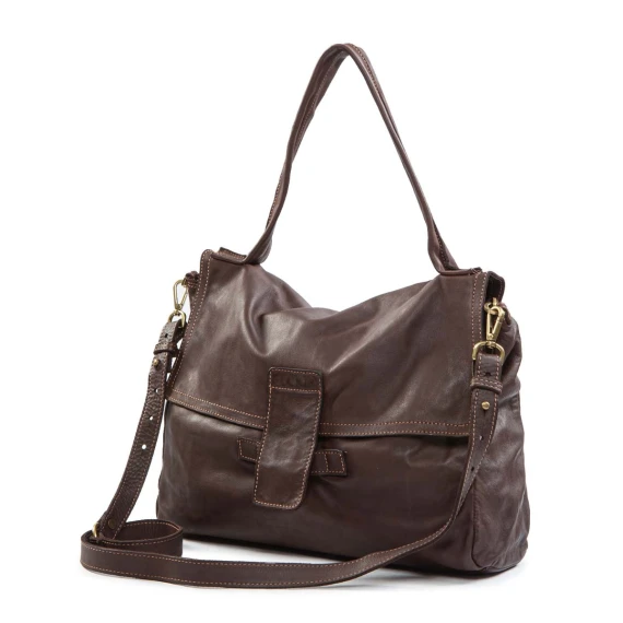 shopper MARIA in pelle testa di moro