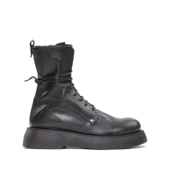 anfibi platform in pelle nera