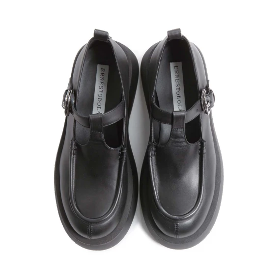 bebe platform in pelle nera