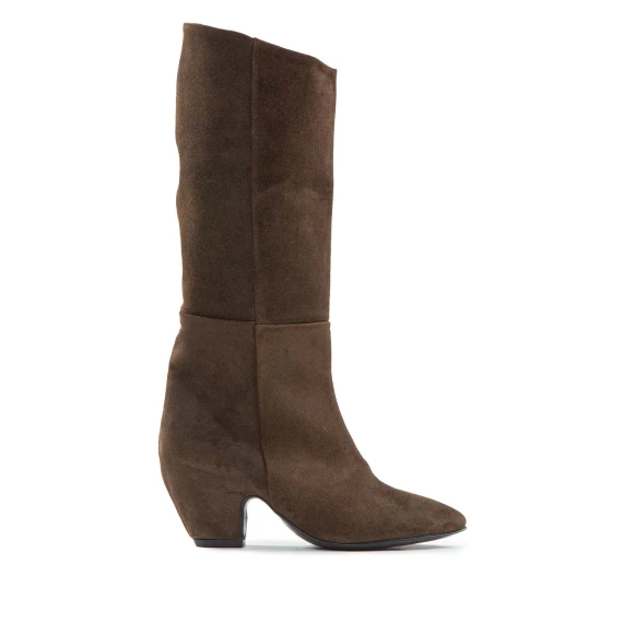 stivali a tubo in camoscio fango