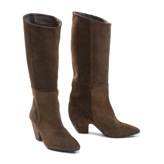 stivali a tubo in camoscio fango