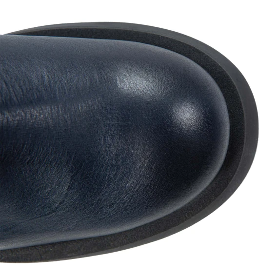 biker platform in pelle blu