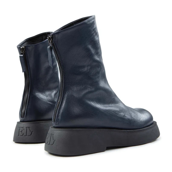 biker platform in pelle blu