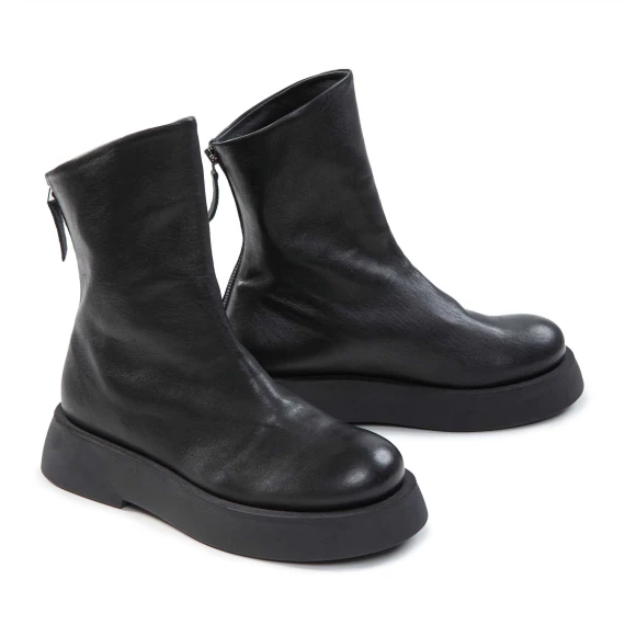 biker platform in pelle nera