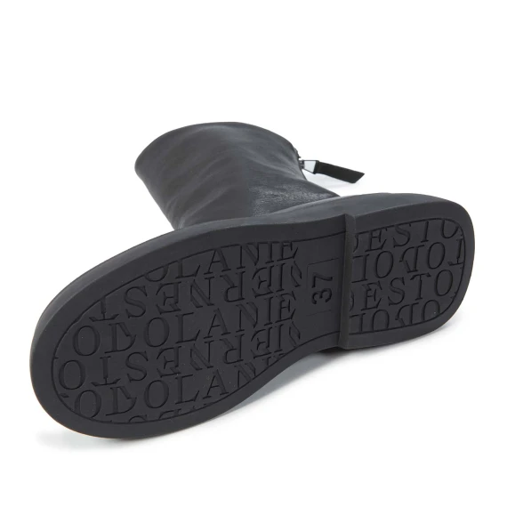 biker platform in pelle nera