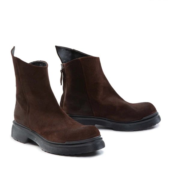 biker asimmetrico in camoscio testa di moro