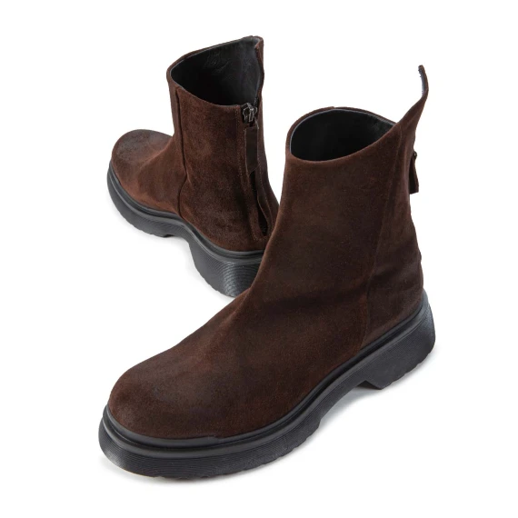 biker asimmetrico in camoscio testa di moro