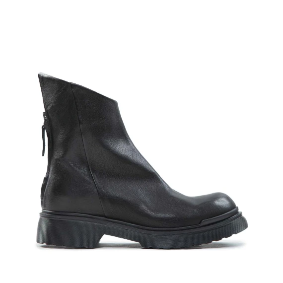 biker asimmetrico in pelle nera