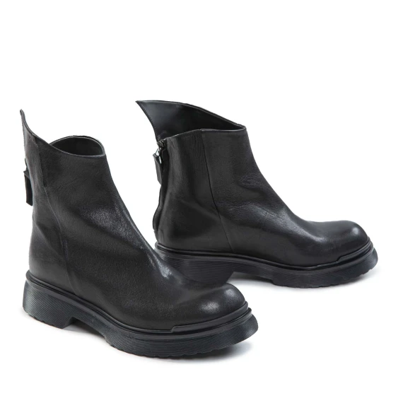 biker asimmetrico in pelle nera