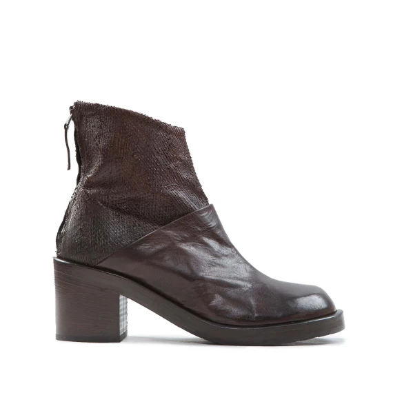 tronchetti bimateriale in pelle castagna