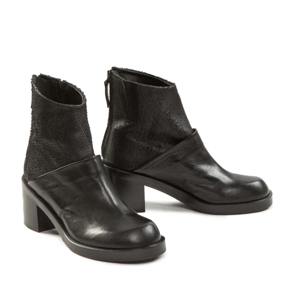 tronchetti con mezzo tacco in pelle nera