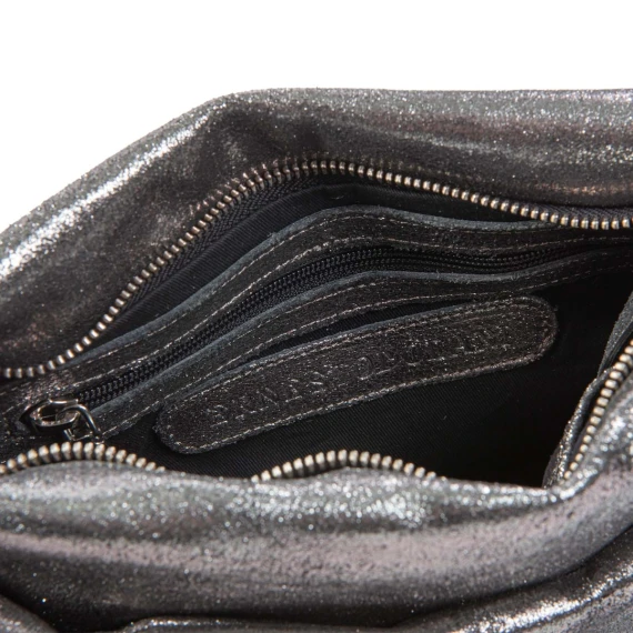 clutch TORA MINI in pelle grigio asfalt