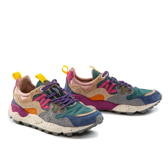 sneakers YAMANO con inserti verde petrolio