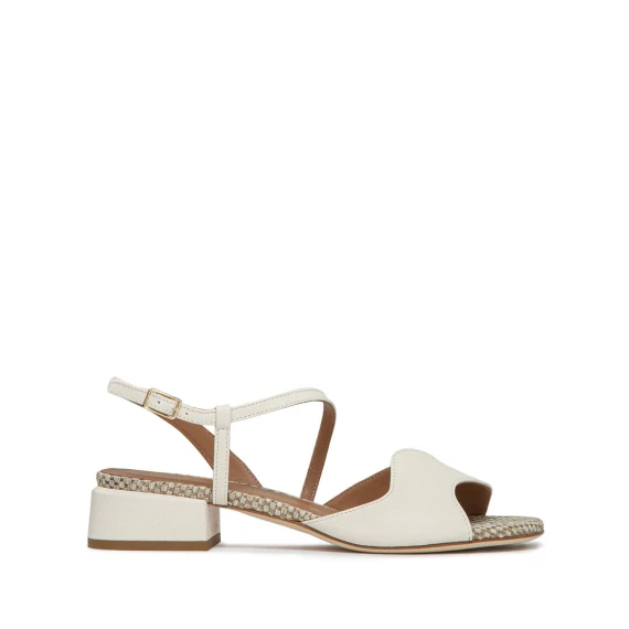 sandali asimmetrici MUSA in pelle bianca