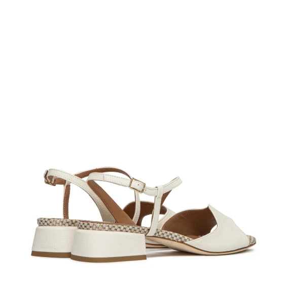 sandali asimmetrici MUSA in pelle bianca