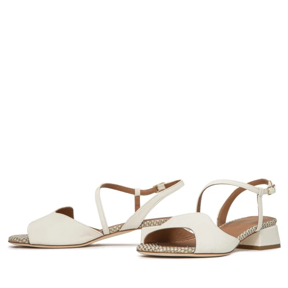 sandali asimmetrici MUSA in pelle bianca