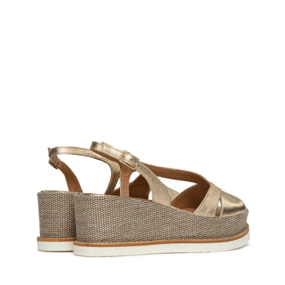 zeppa asimmetrica JILXLG in pelle platino