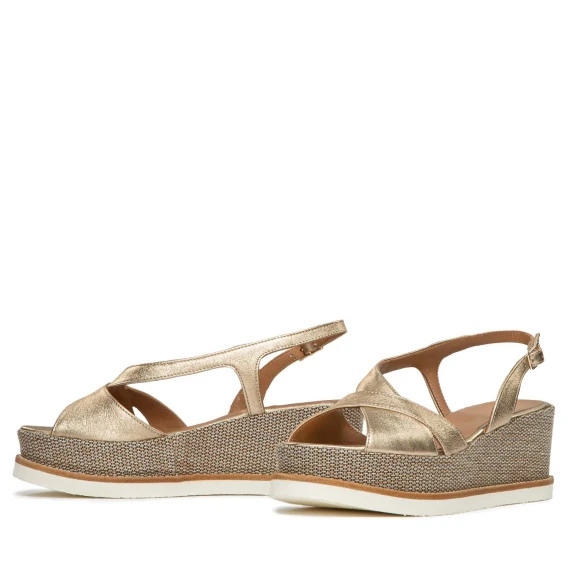 zeppa asimmetrica JILXLG in pelle platino