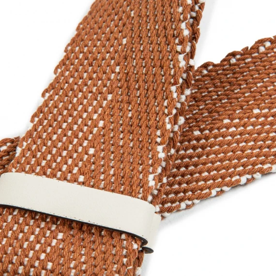 tracolla in tessuto spigato bicolore