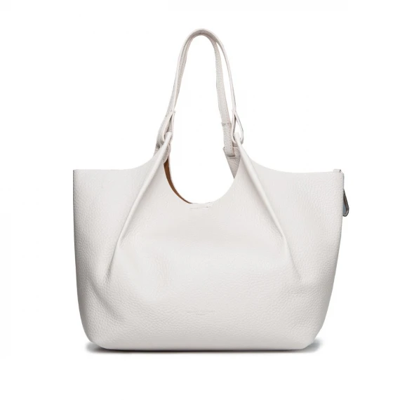 shopper DUA large in pelle bianca