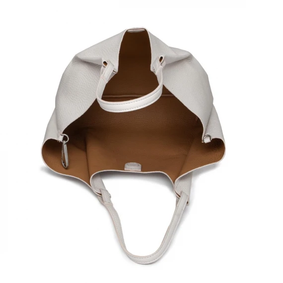 shopper DUA large in pelle bianca