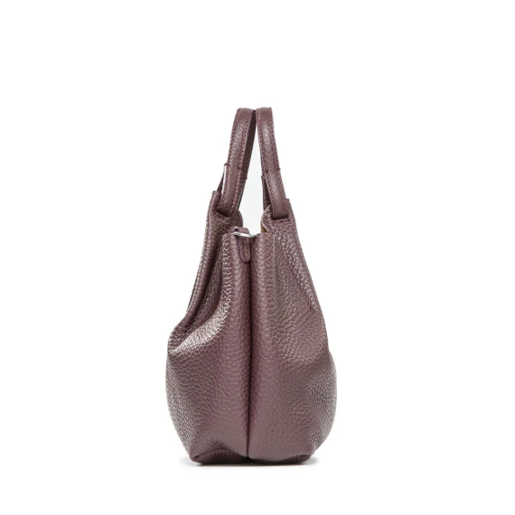 shopper DUA media in pelle plum