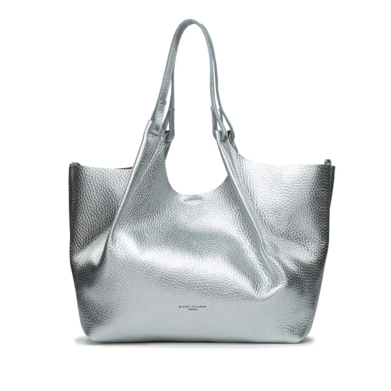 shopper DUA large in pelle argento