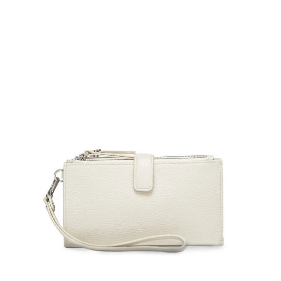 clutch portafogli in pelle bianca