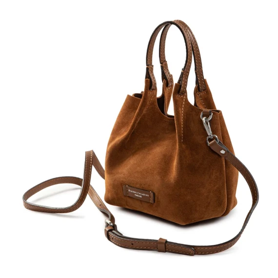 shopper mini DUA in camoscio cognac