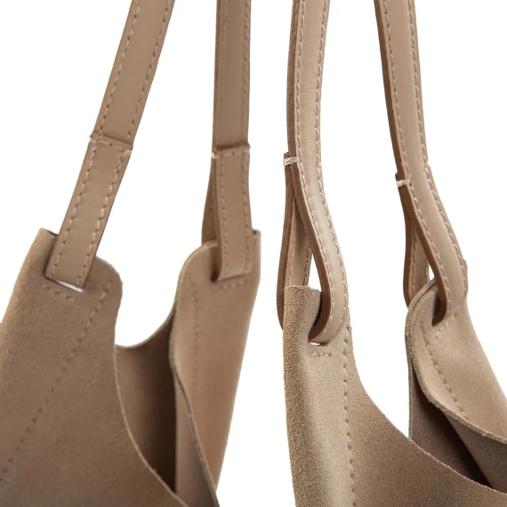 shopper DUA L in camoscio nude