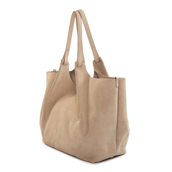 shopper DUA L in camoscio nude