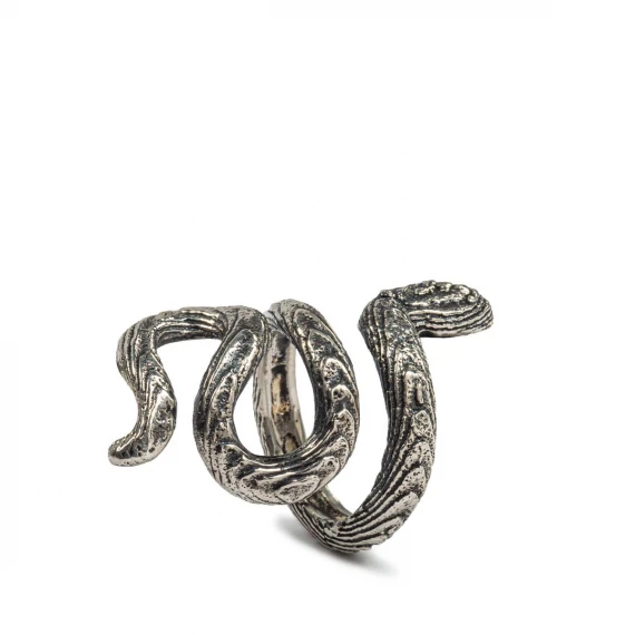 anello con serpente in argento