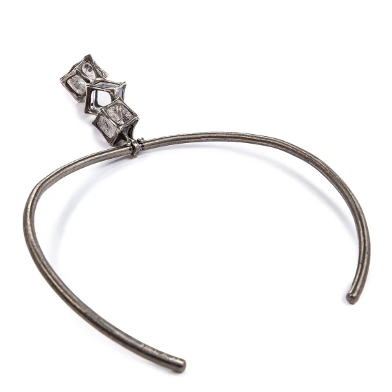 collana FLUSSO in titanio argento e diamanti