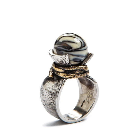 anello NODO con vetro di Murano