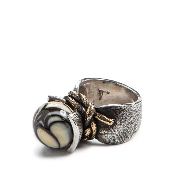 anello NODO con vetro di Murano