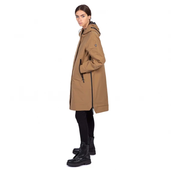 parka 3 in 1 in tessuto beige