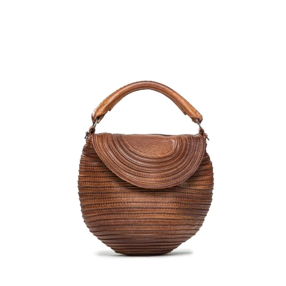 borsa a tracolla in pelle marrone