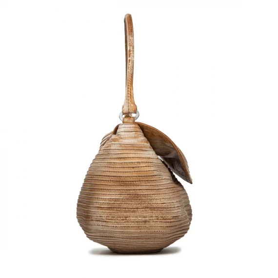 shopping bag in pelle beige